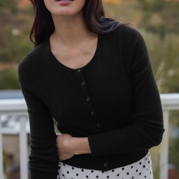 (Jenni Kayne) NWOT Cashmere Finley Cardigan in Black - Picture 1 of 7